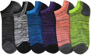 6 Pairs Women's Fashion Ankle Socks Low Cut No Show Neon Sports Casual 9-11