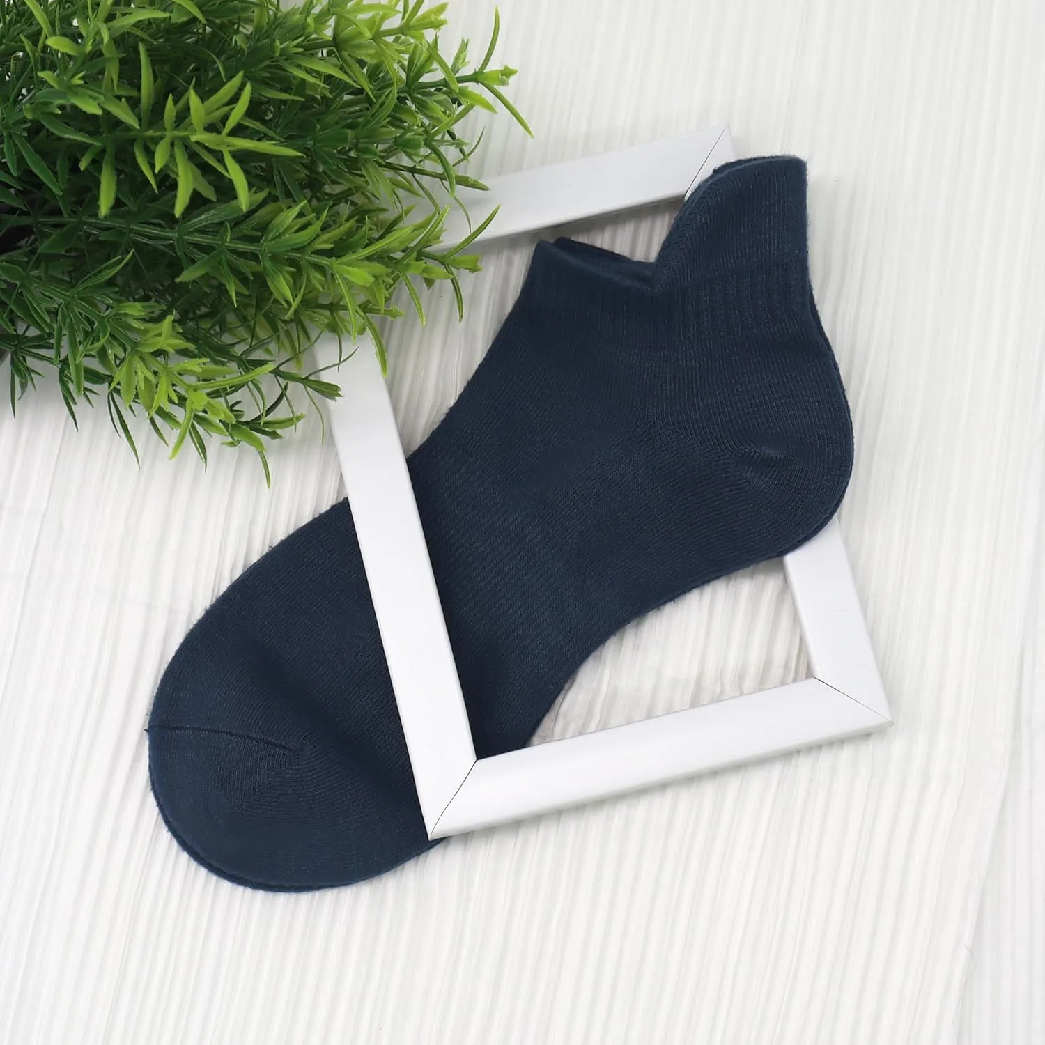 Ankle Thin Socks Womens Combed Cotton Low Cut Athletic No Show Running Socks With Heel Tab 6 Pairs