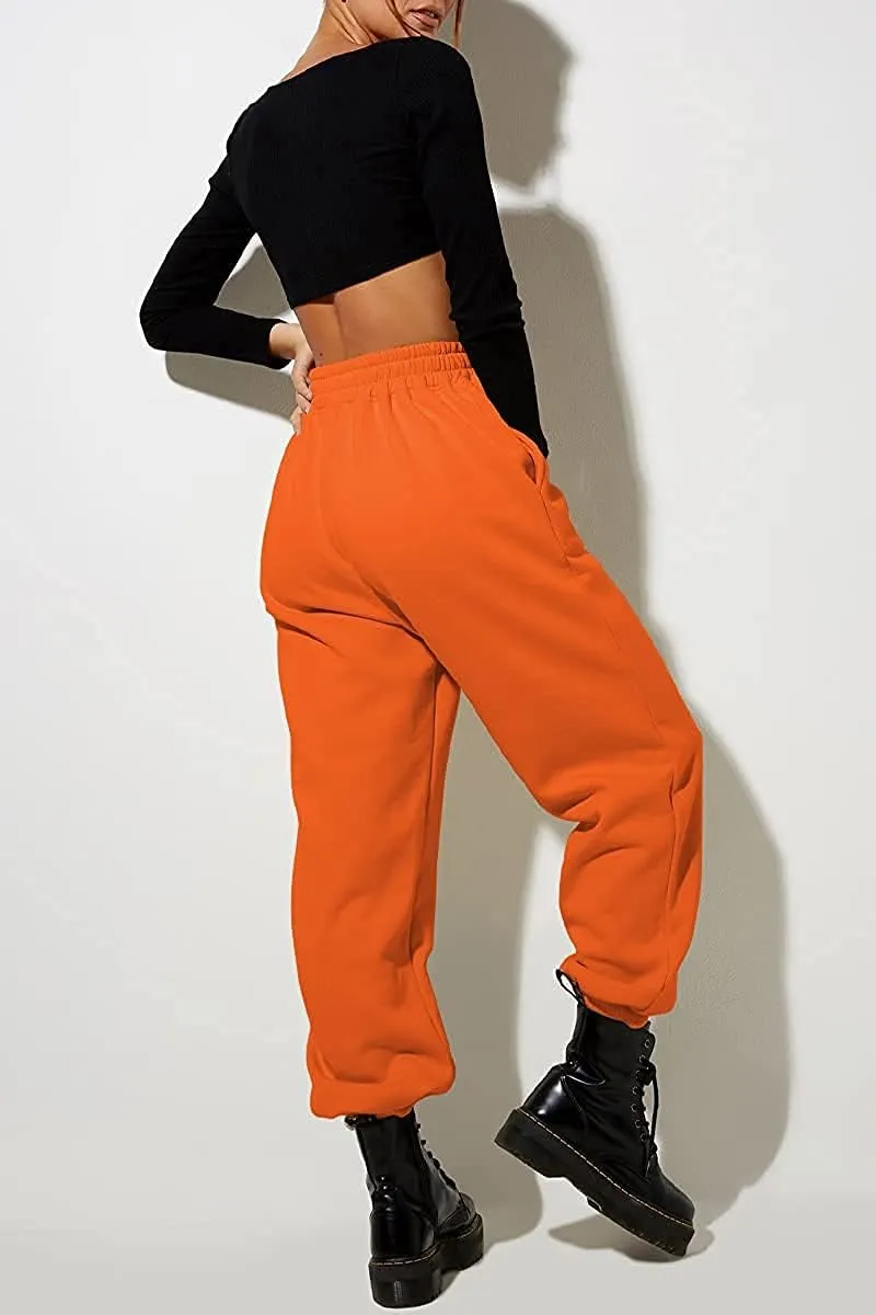 Autumn Active Athletic Sweatpants for Women Fleece Lined High Waisted Joggers Pant with Pockets