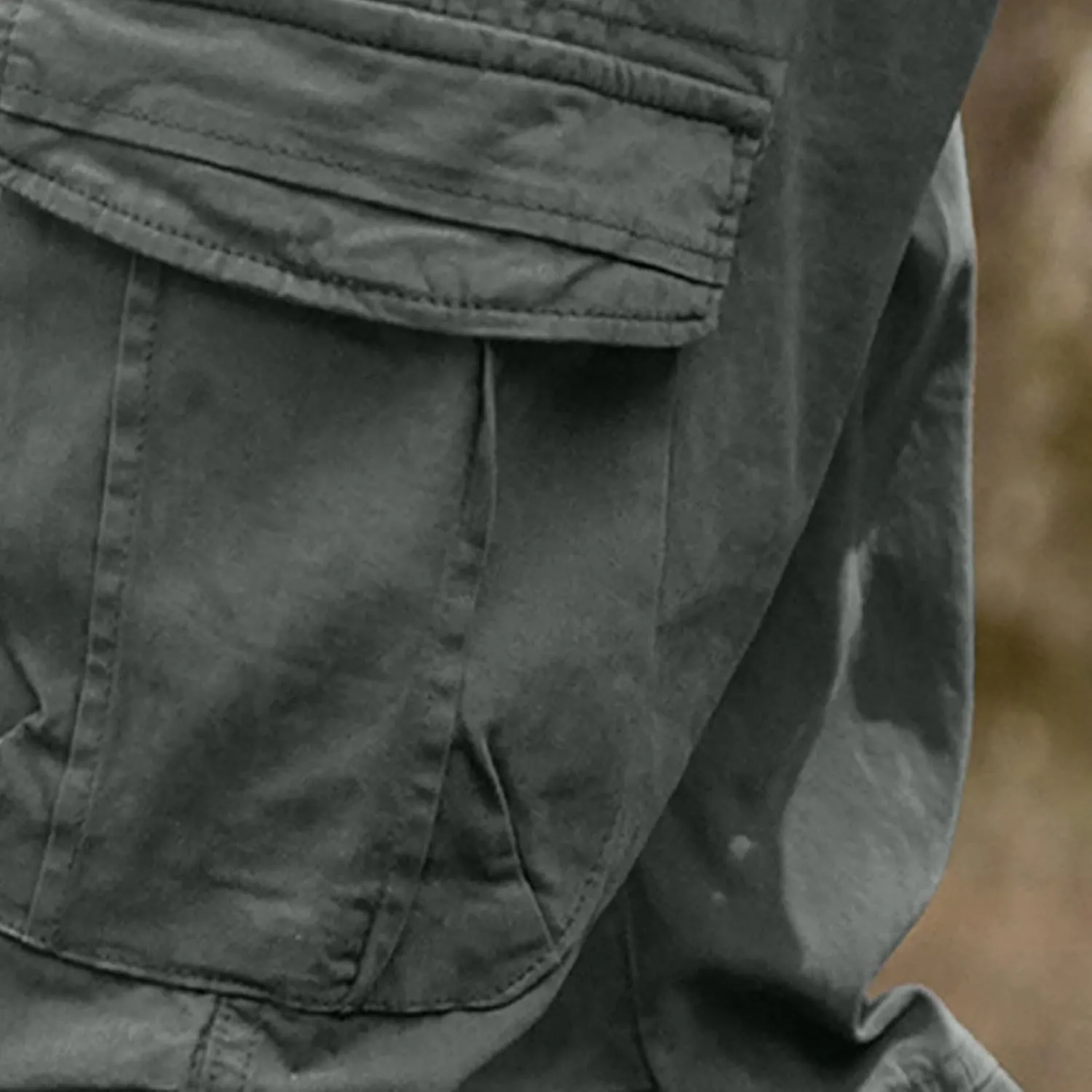 Aymnlox Mens Casual Cargo Pants Drawstring Elastic Waist Cotton Trousers Wide Leg Joggers Fall Sweatpants with Multi Pockets