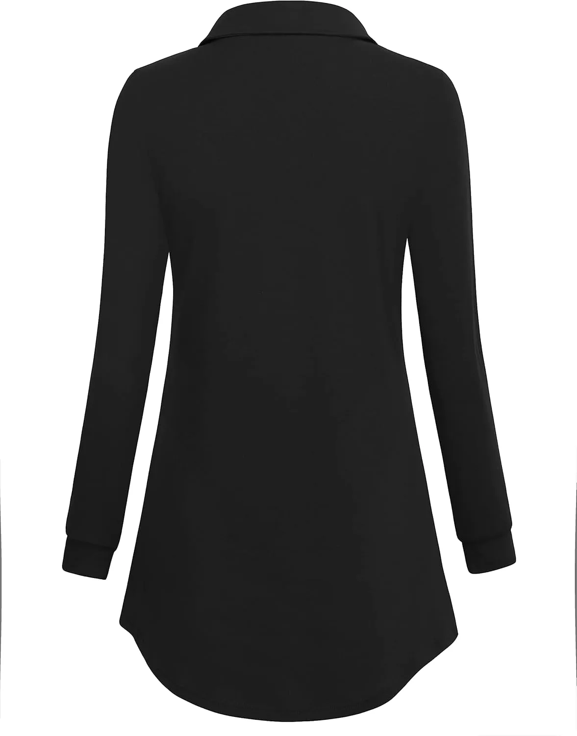 Bebonnie Womens Long Sleeve Casual Lapel V Neck Pullover Tunic Blouse Tops with Buttons