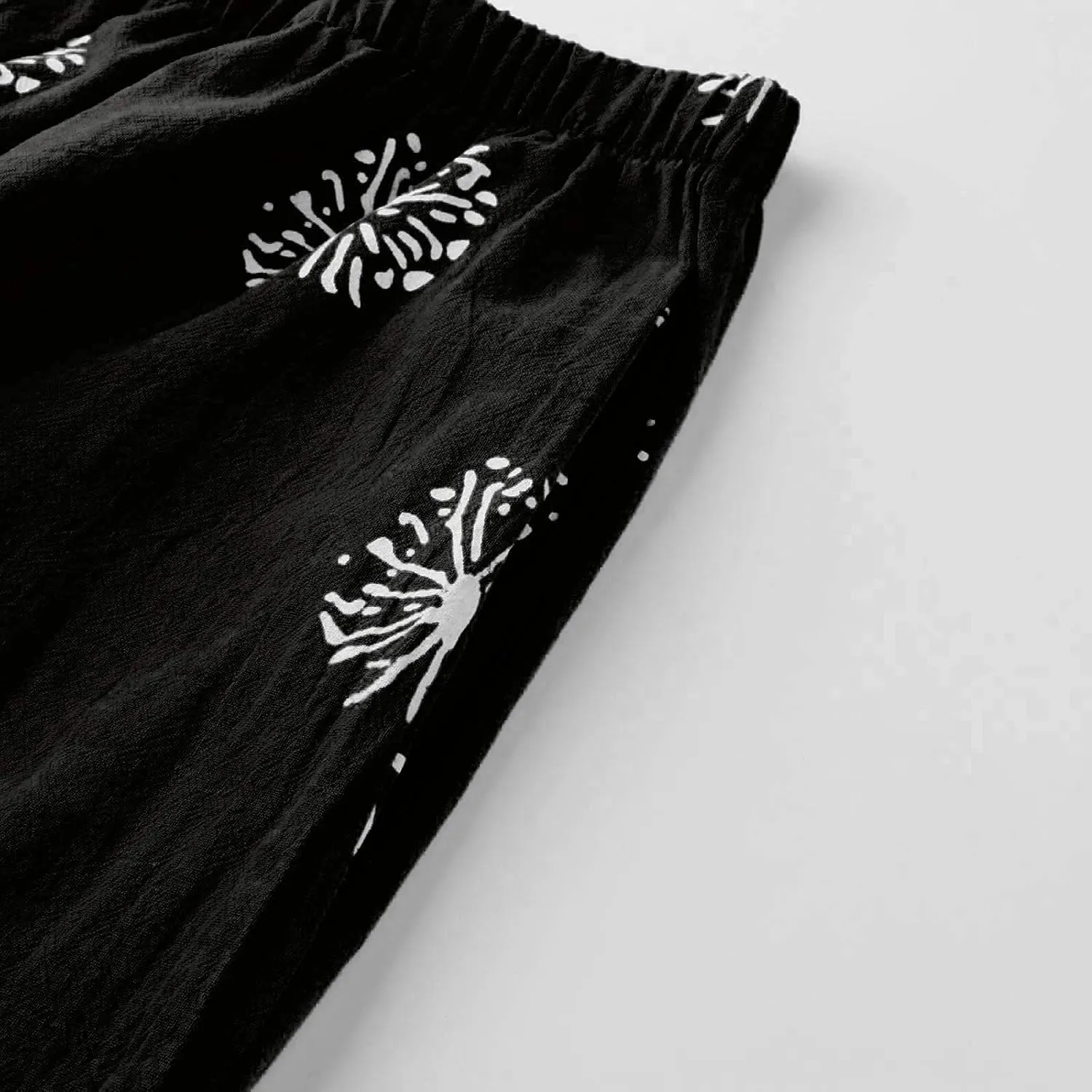 Bengbobar Linen Capri Pants for Women Wide Leg Sweatpants Casual Summer Capri Pants Comfy Baggy Trousers Palazzo Lounge