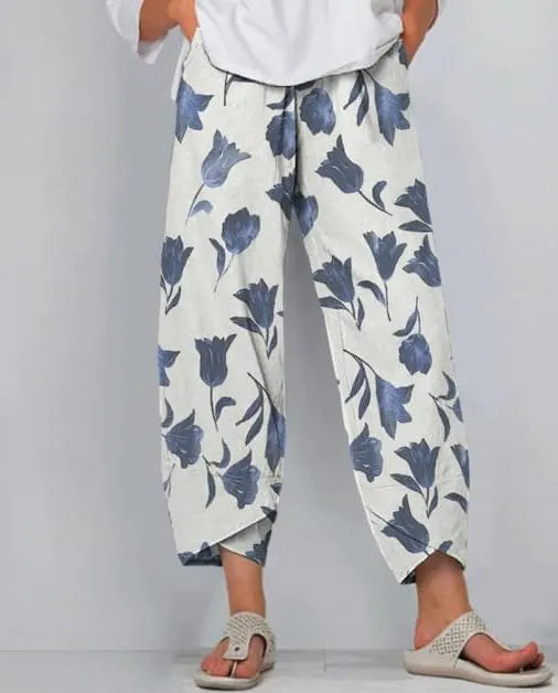 Bengbobar Linen Pants Women Wide Leg Sweatpants Casual Capri Pants Baggy Trousers Palazzo Pants Cropped Summer Trousers