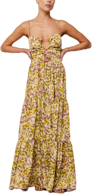 Bohemian Smocked Maxi Dresses for Women Summer Spaghetti Strap Floral Print Sundress Ruffle Color Block Tiered Dress