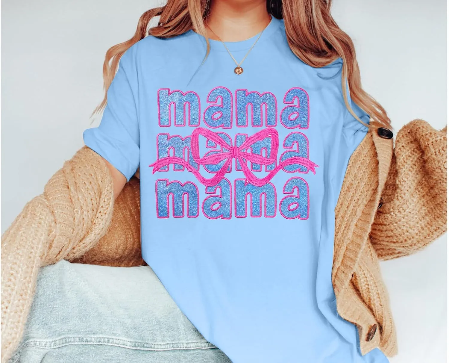 Boy Mom Oversized Tshirt Woman Sequin Graphic Tee Trendy Mama Shirt Mother Gifts Top Casual Short Sleeve Tops