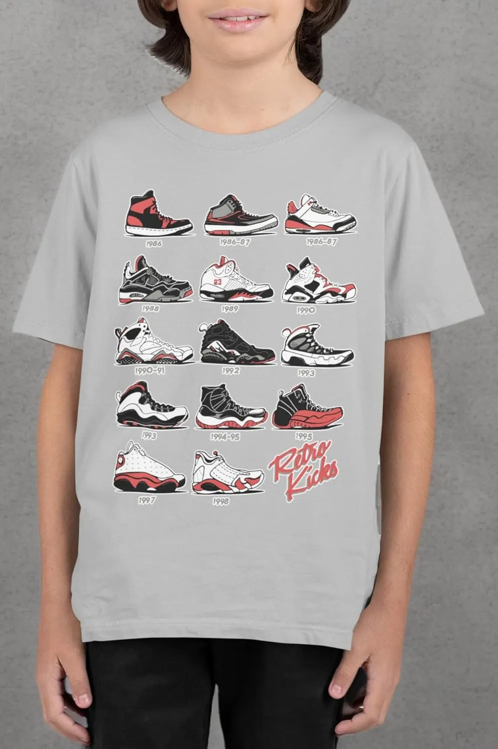 Boys T Shirt (Youth) Kids Retro Kicks Jordan Through The Years Tee, Big Boys Graphic Tees