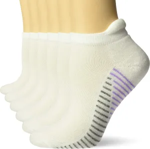 Carolina Ultimate Women's Ultra-Dri Cushion Tab Low Cut Sport Socks 6 Pair Pack, White/Lilac, Medium