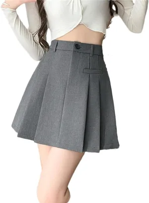 Casual Summer Short Mini Skirt for Women High Waist Stretch High Waist Pencil Suit Pleated Skirt