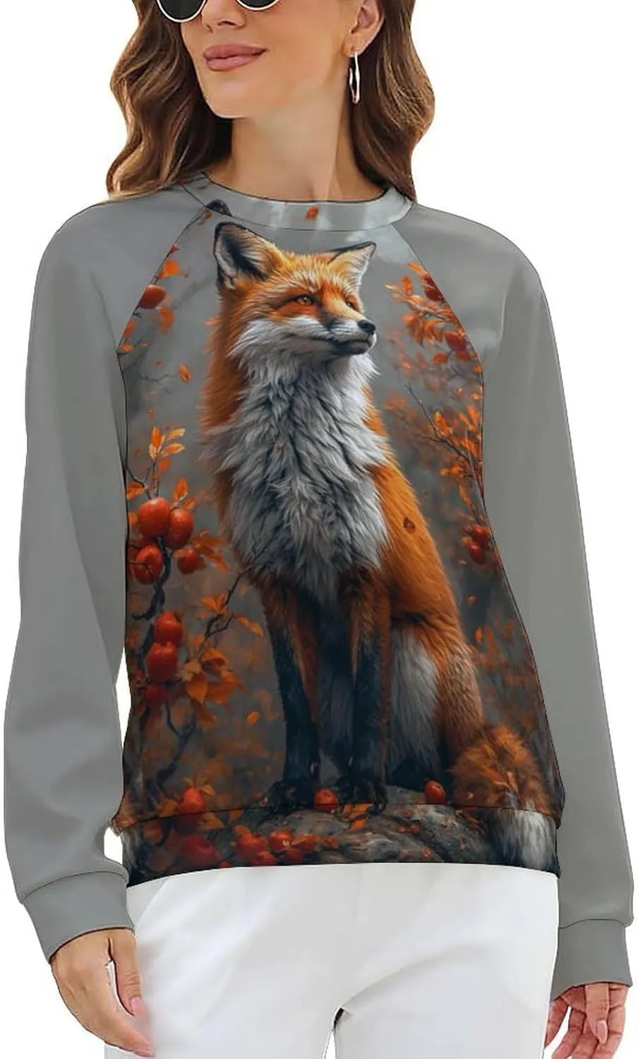 Cat Sweatshirts for Women Funny Long Sleeve Cute Cat Tee Shirts Graphic Womens Crew Neck Sweatshirt Pullover Tops