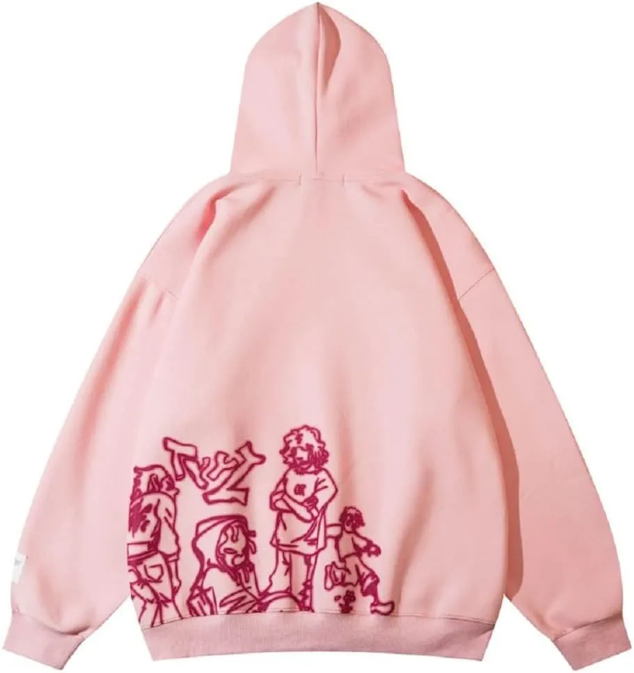 COOLMONAR Men's Fashion Pullover Hoodie Sweatshirt Fleece Pullover Heart Hip Hop Streetwear Casual Sweatshirt Hooded