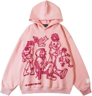 COOLMONAR Men's Fashion Pullover Hoodie Sweatshirt Fleece Pullover Heart Hip Hop Streetwear Casual Sweatshirt Hooded