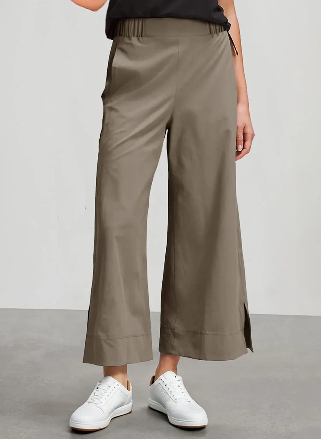 Dokotoo Womens Wide Leg High Waisted Stretch Quick Dry Lightweight Womens Pants with Pockets Loose Casual Lounge Pants