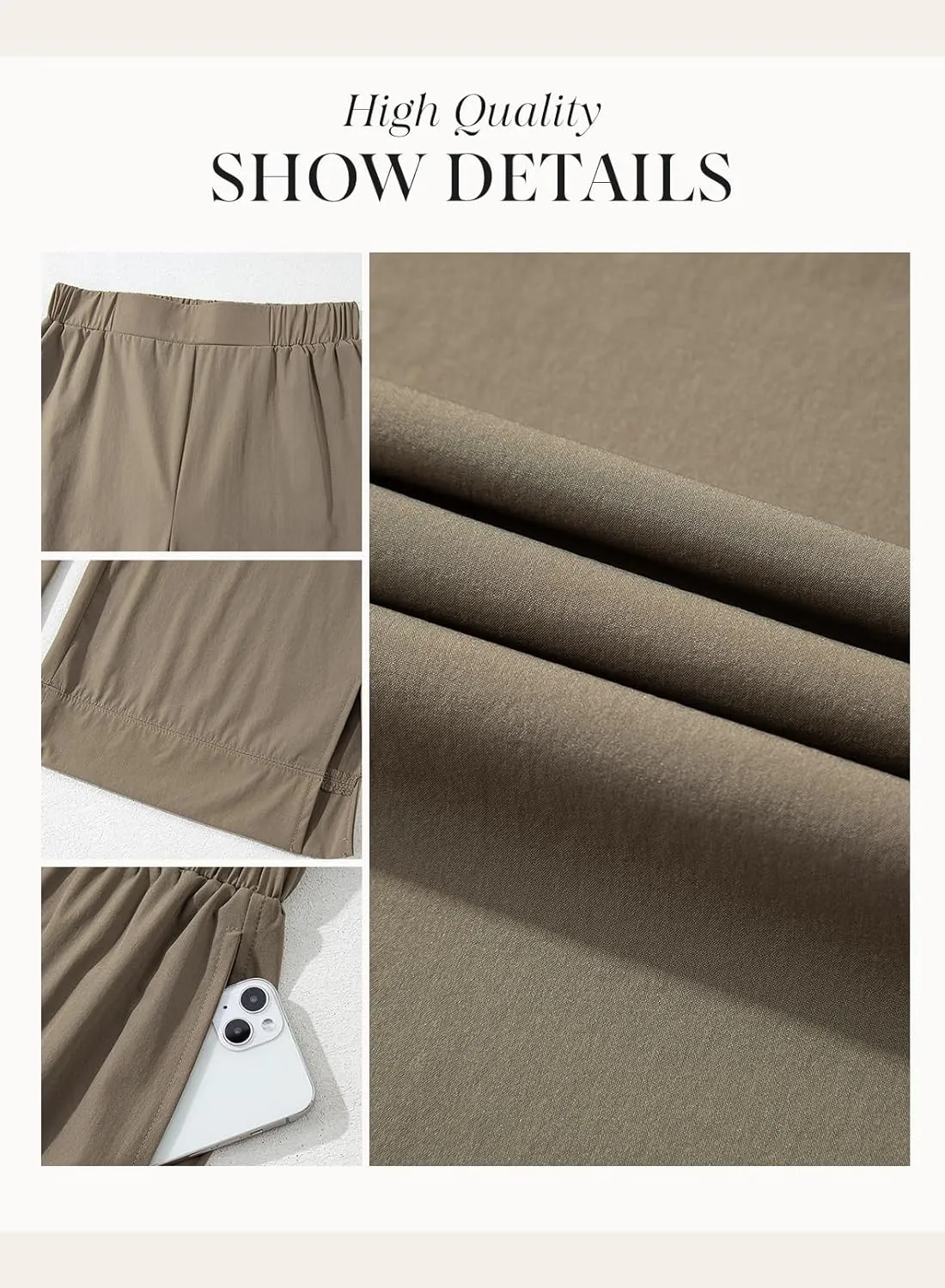 Dokotoo Womens Wide Leg High Waisted Stretch Quick Dry Lightweight Womens Pants with Pockets Loose Casual Lounge Pants