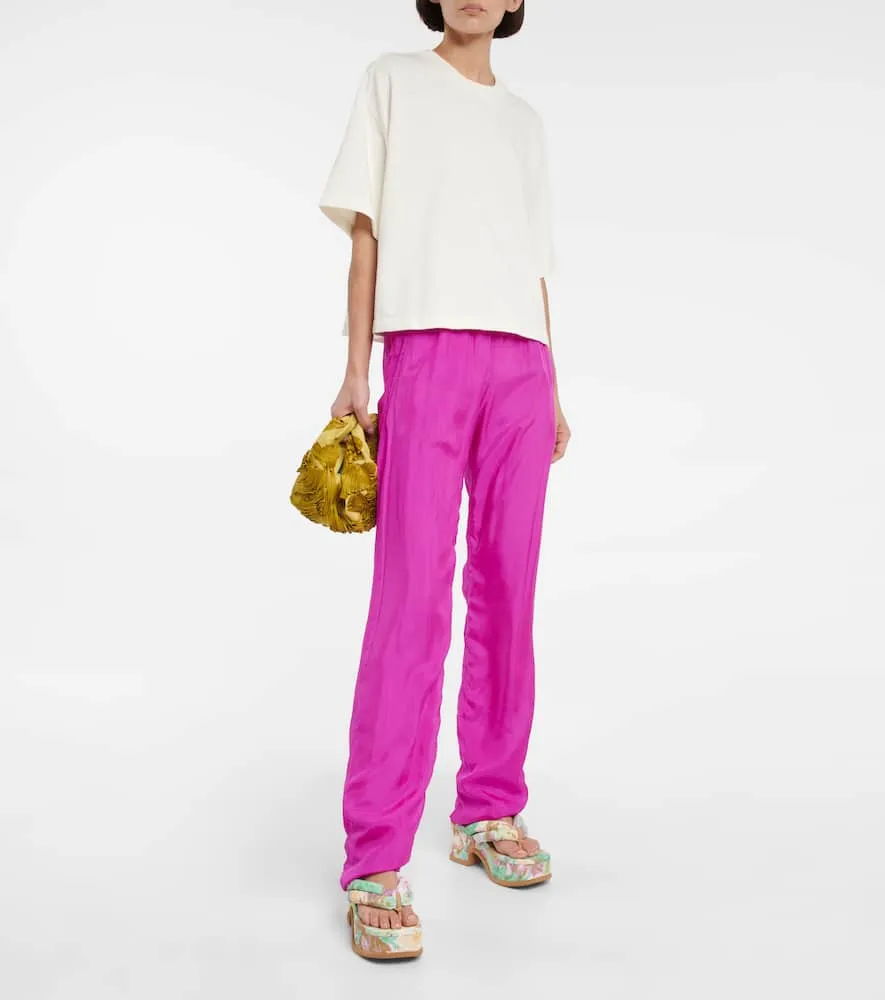 Dries Van Noten Floral-printed platform thong sandals