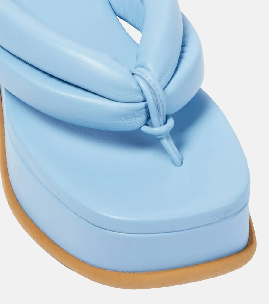 Dries Van Noten Leather platform thong sandals