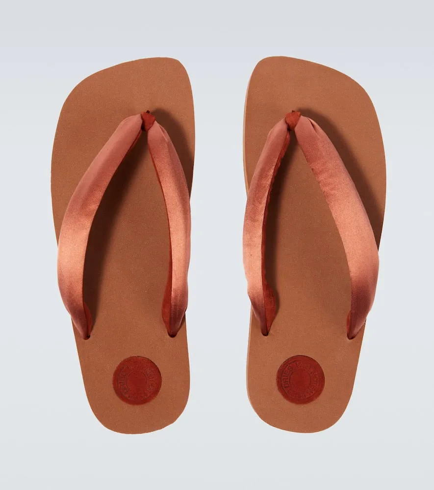 Dries Van Noten Satin thong sandals