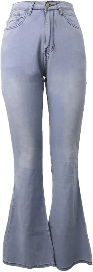 Flare Bell Bottom Jeans for Women High Waisted Stretch Wide Leg Denim Pants Classic Slimming Retro Comfy Jean