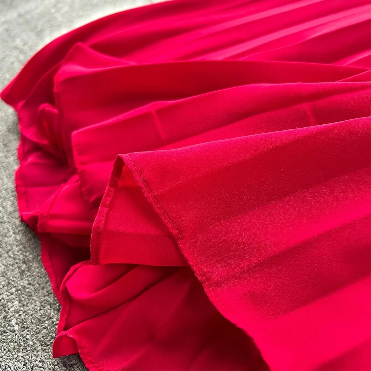 French Vintage Elegant Pleated Bow A-Line Dress Casual Women Fashion Vacation Spring Summer Dresses
