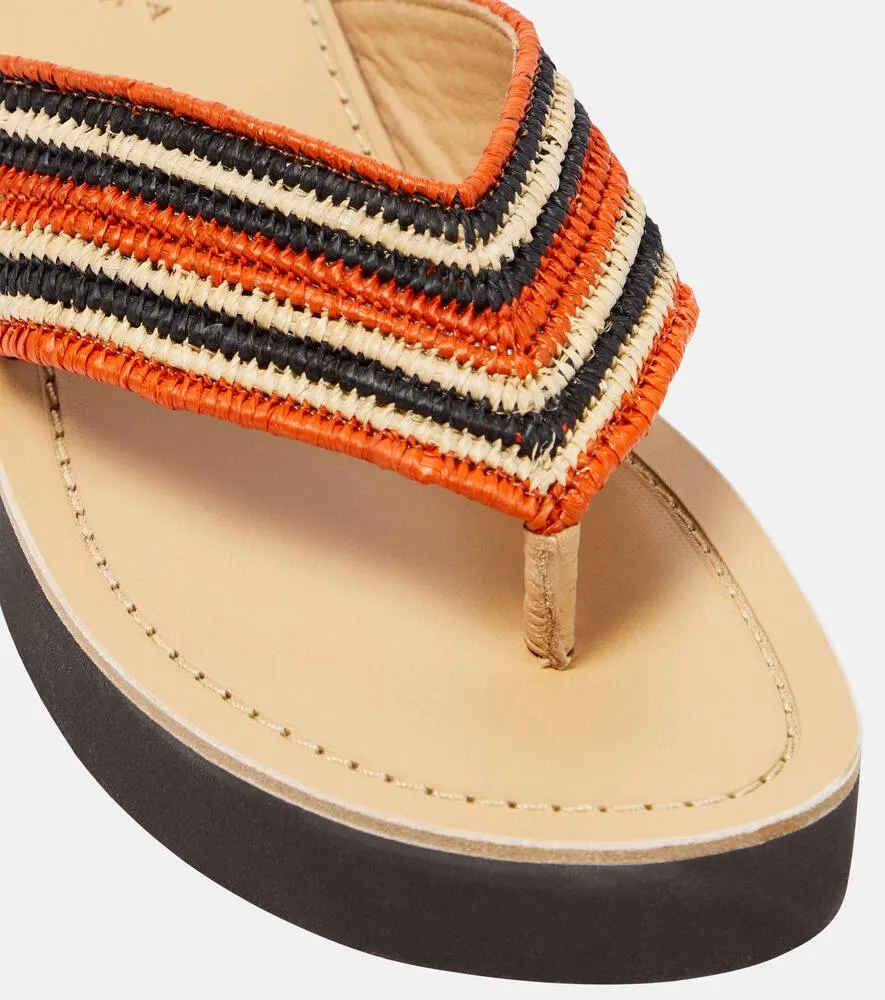 Gabriela Hearst Clemence raffia thong sandals