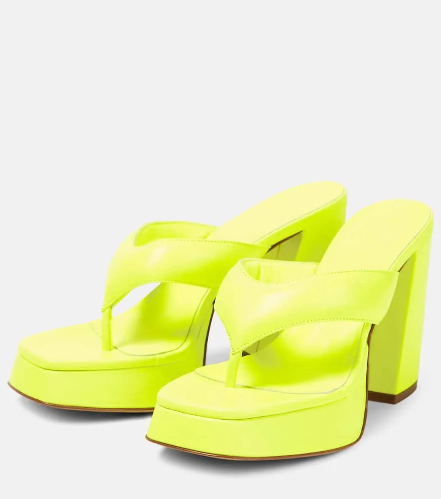 Gia Borghini Gia 17 leather platform thong sandals
