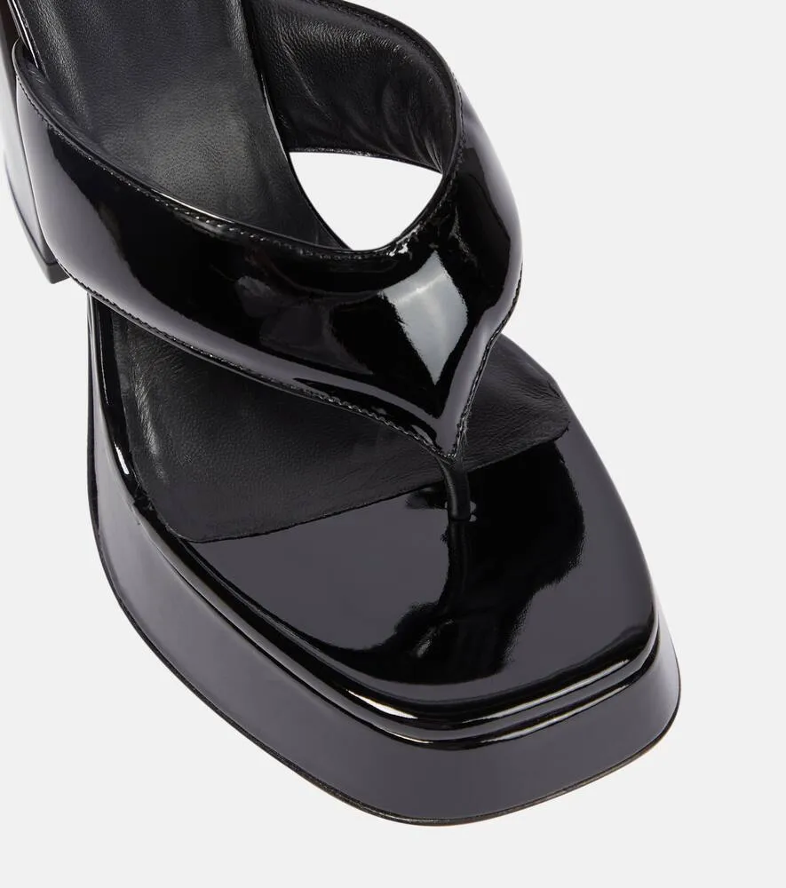 Gia Borghini Gia 17 patent leather platform thong sandals