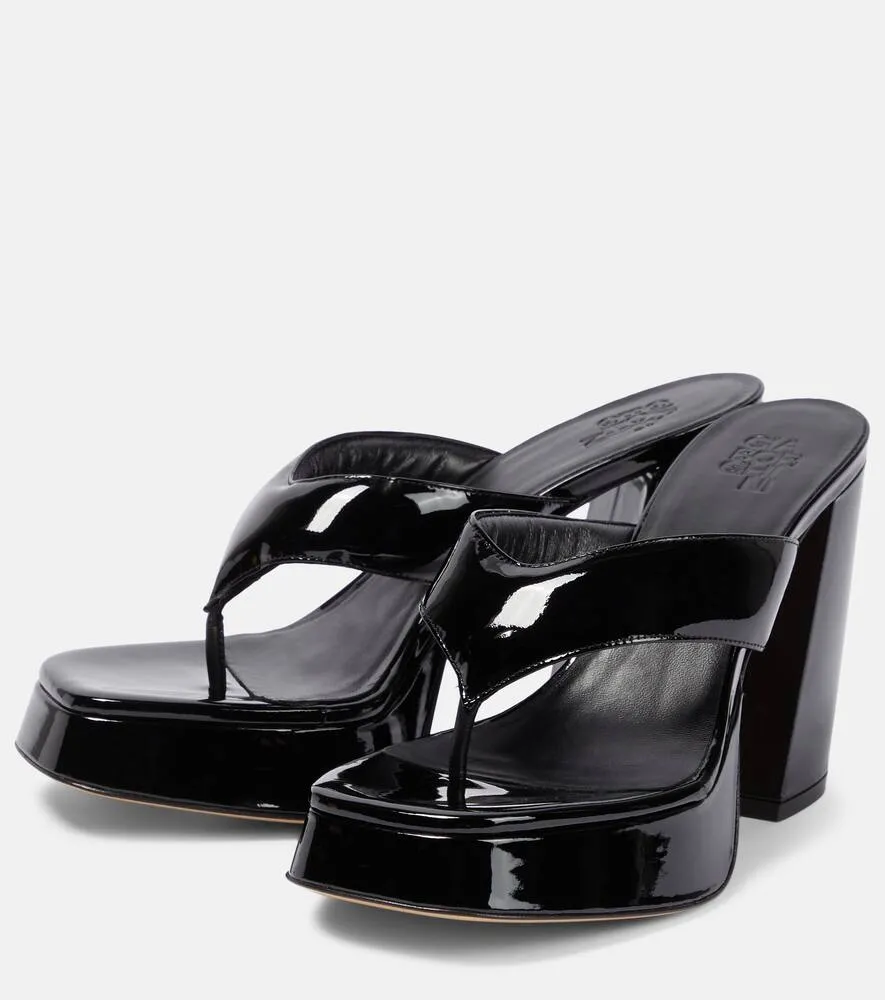 Gia Borghini Gia 17 patent leather platform thong sandals