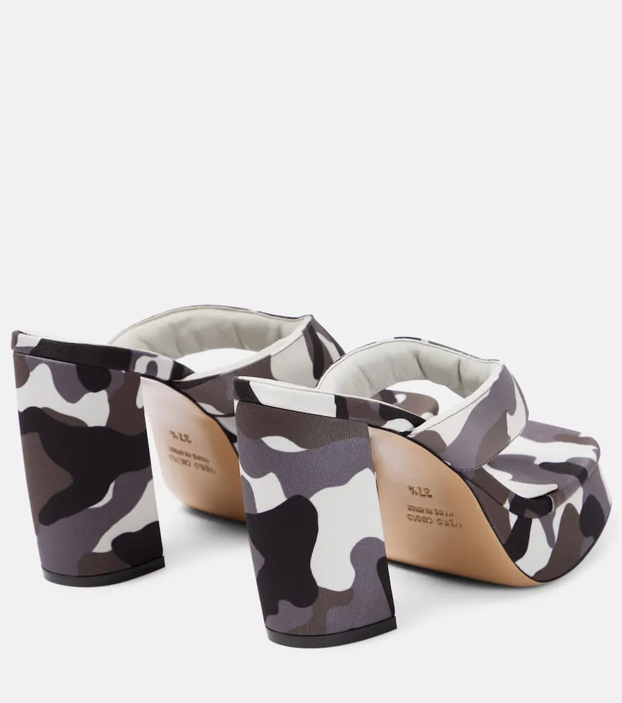Gia Borghini Gia 17 Uni camouflage platform thong sandals