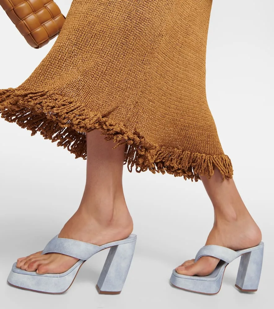 Gia Borghini Gia 17 Uni denim platform thong sandals