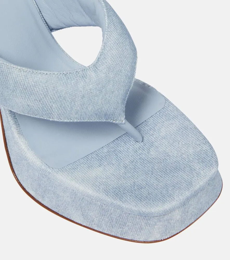 Gia Borghini Gia 17 Uni denim platform thong sandals