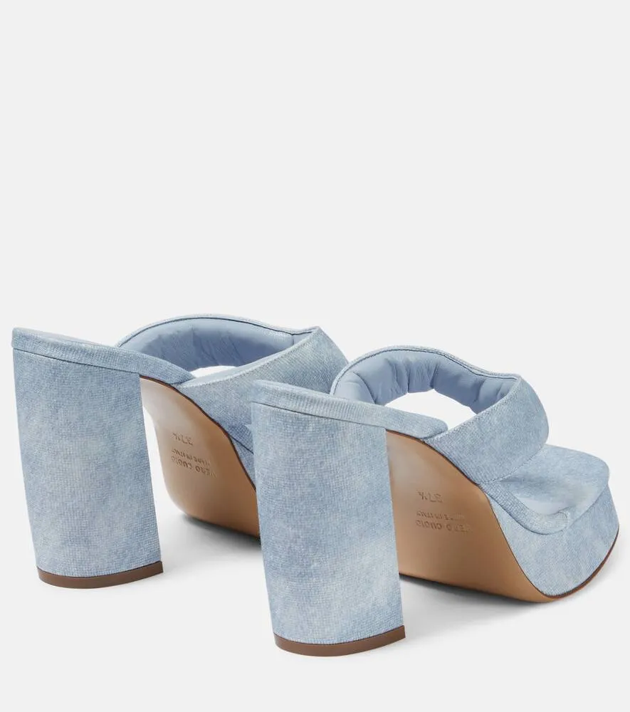 Gia Borghini Gia 17 Uni denim platform thong sandals