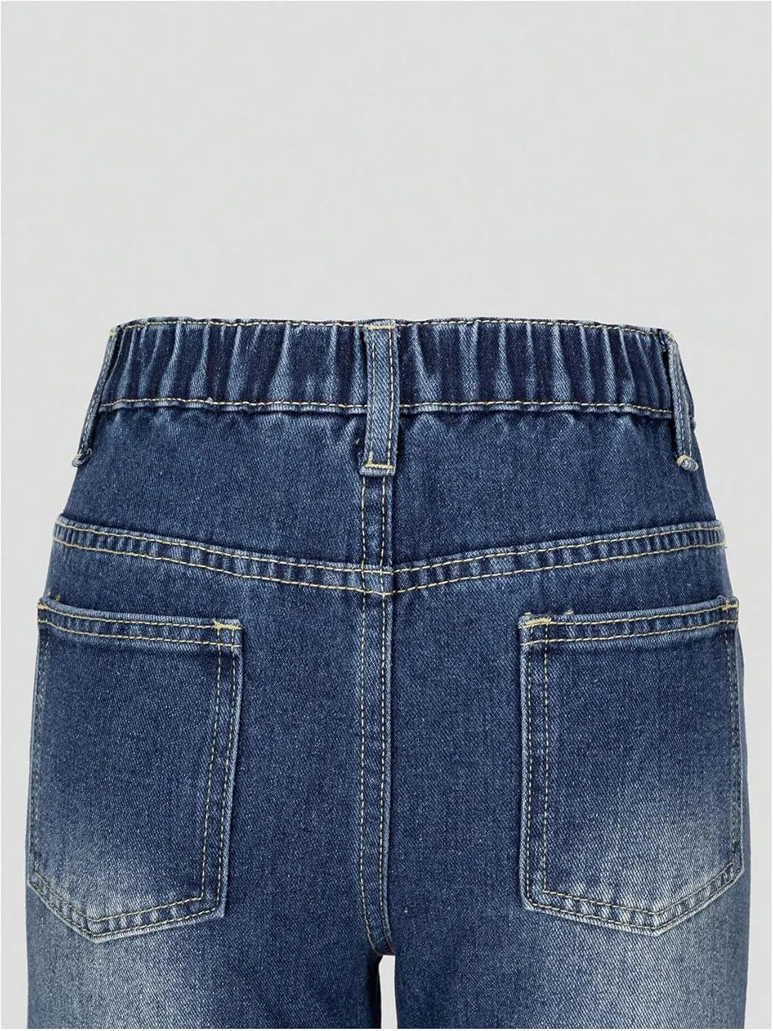 Girl's Y2k Bow Print Baggy Jeans Wide Leg High Waisted Denim Pants