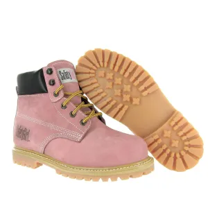 GS003-Lt Pink-8.5M Steel Toe Work Boots - Light Pink - 8.5M, English, Capacity, Volume, Leather, 8.5M, Pink ()