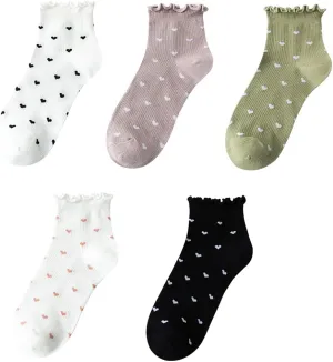 GuaziV Women's Ruffle Socks, Womens Fun Novelty Crew Colorful Fashion Casual Socks