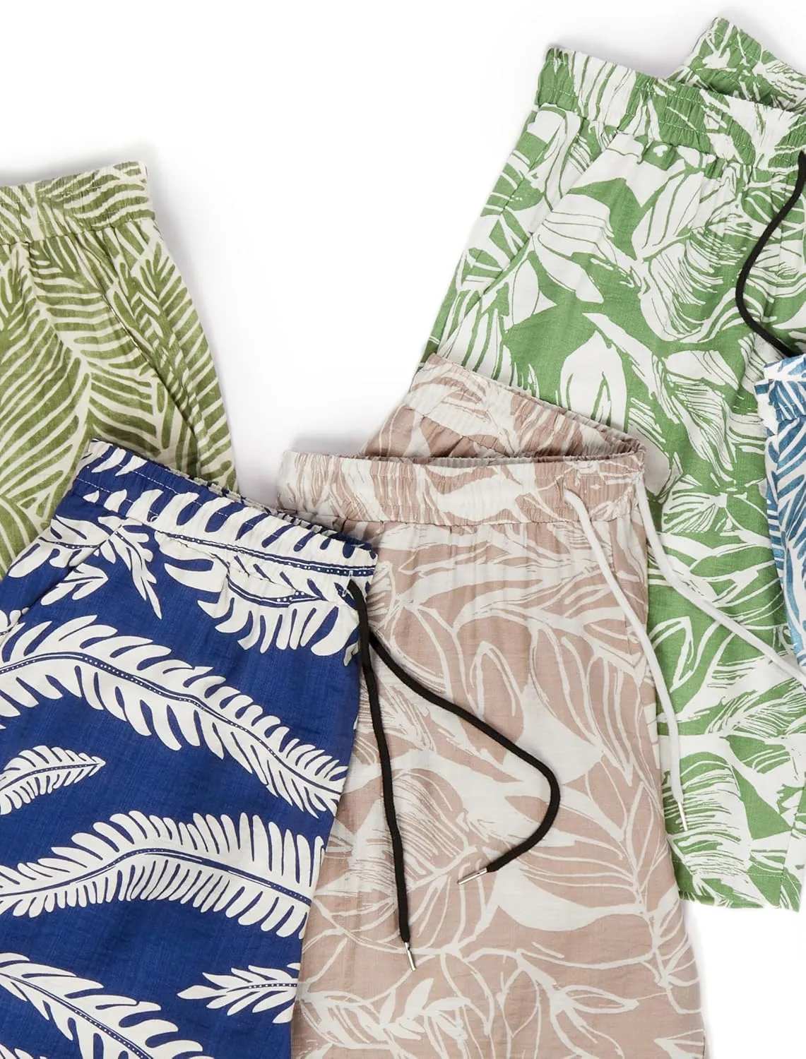 Hardaddy Men's Hawaiian Beach Shorts Lightweight Elastic Waist Lounge Pants for Travel & Sleep