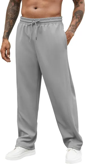 Hardaddy Men's Yoga Sweatpants Athletic Lounge Pants Open Bottom Casual Drawstring Jogger Pants for Men with Pockets