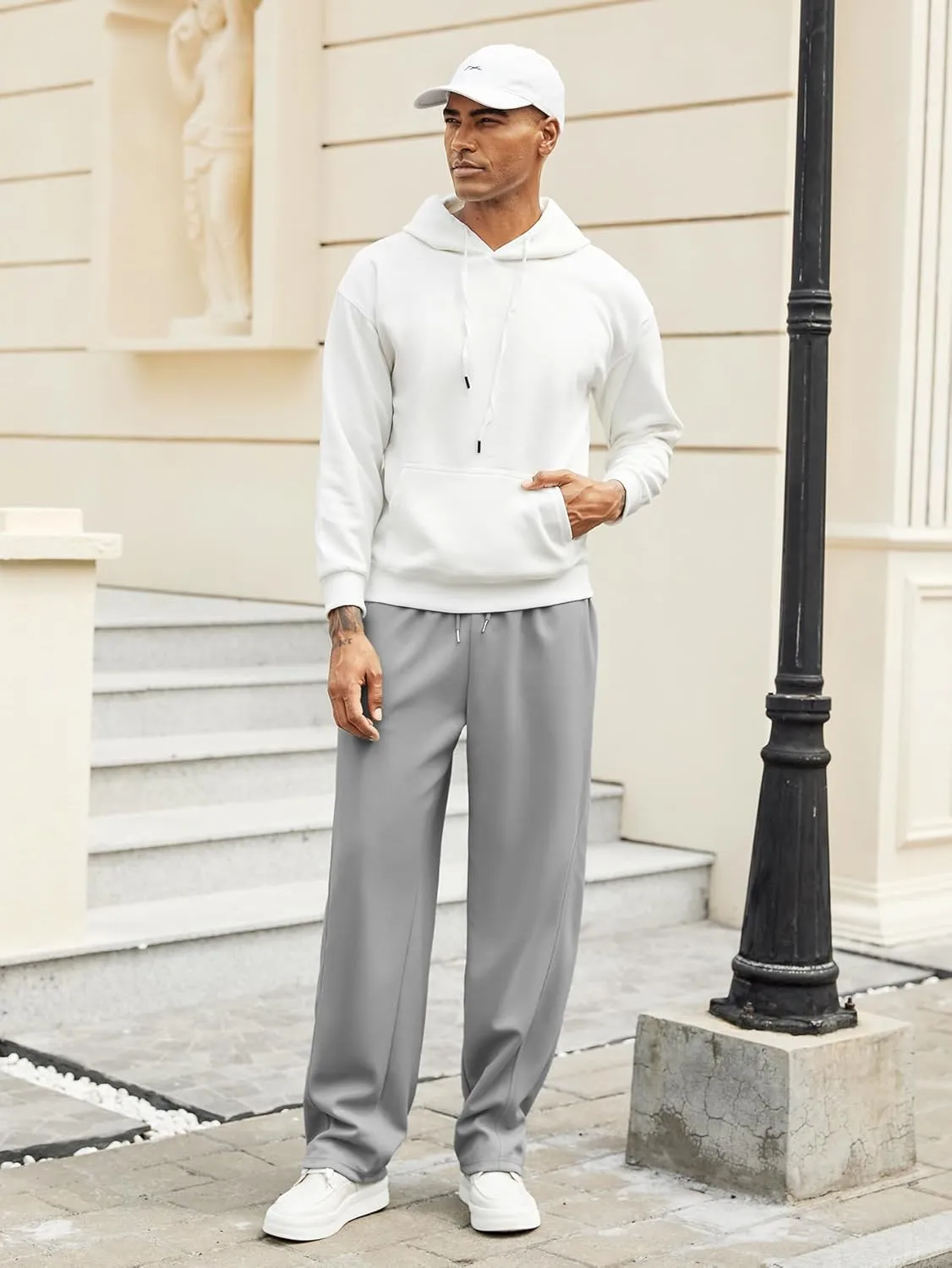 Hardaddy Men's Yoga Sweatpants Athletic Lounge Pants Open Bottom Casual Drawstring Jogger Pants for Men with Pockets