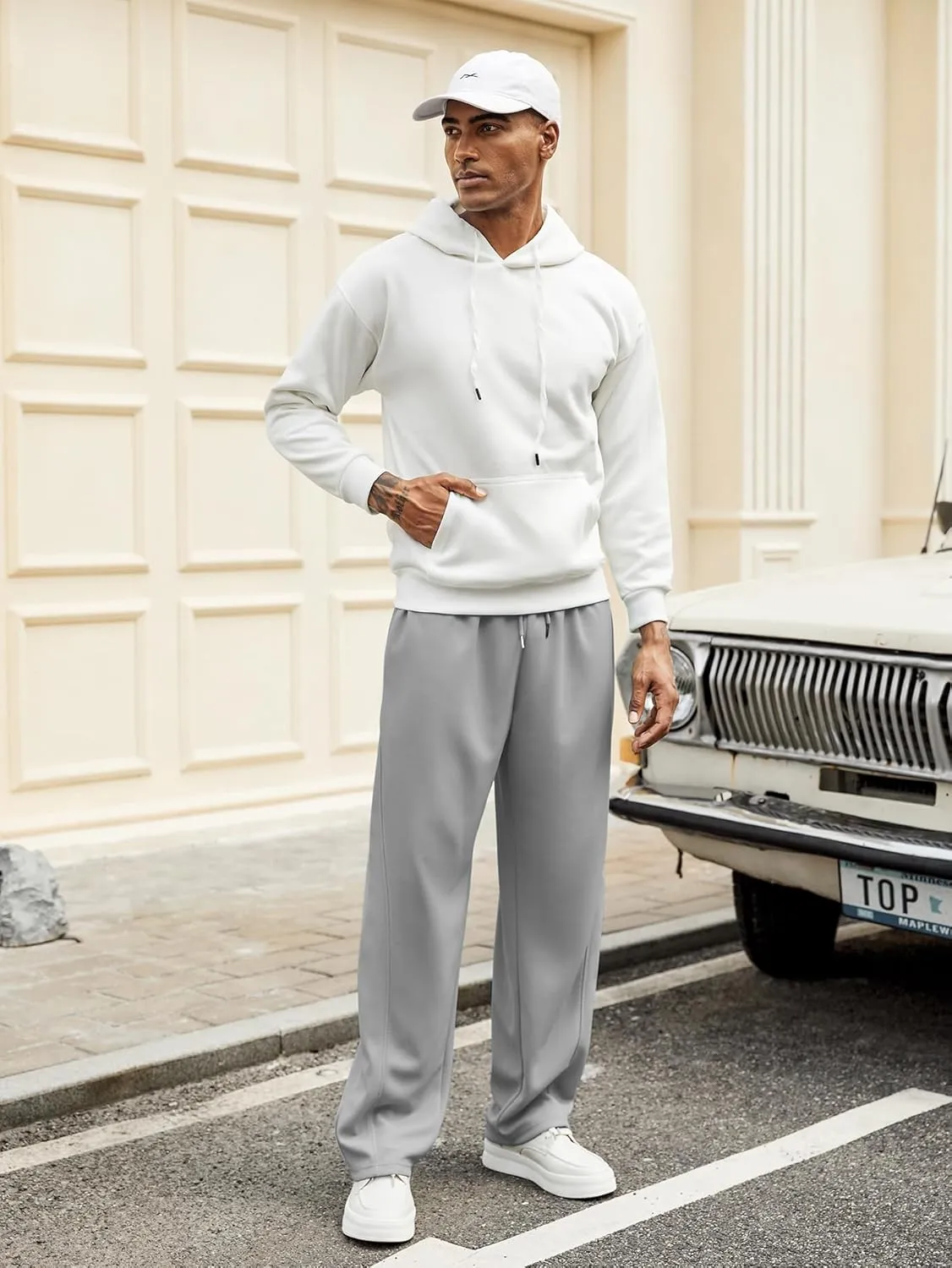 Hardaddy Men's Yoga Sweatpants Athletic Lounge Pants Open Bottom Casual Drawstring Jogger Pants for Men with Pockets