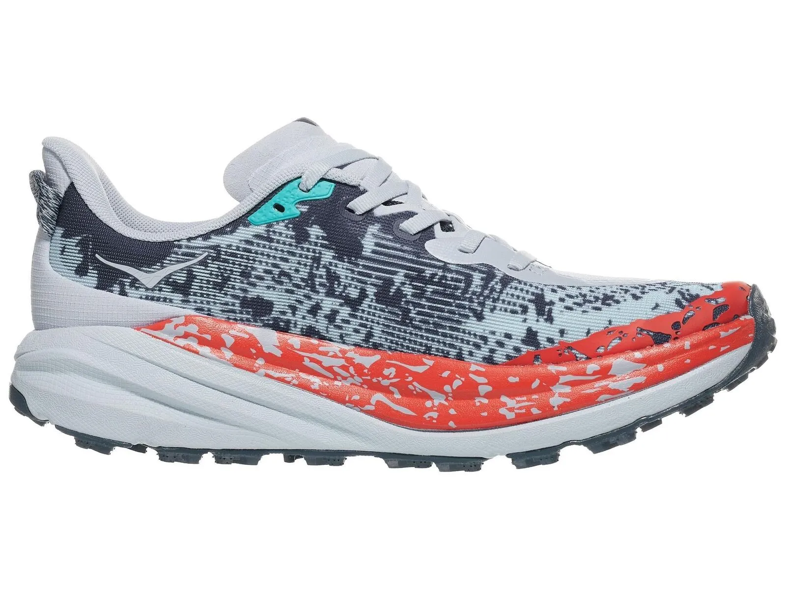 HOKA Speedgoat 6 Mens Trail Running Shoes in Gull/Stormy Skies - Size 9