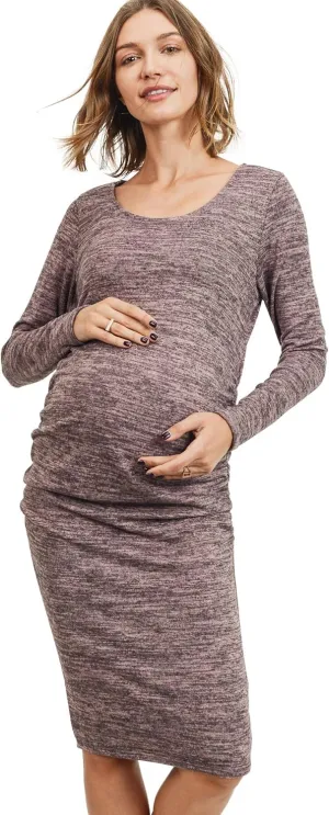 LaClef Women's Ruched Bodycon Basic Maternity Dress