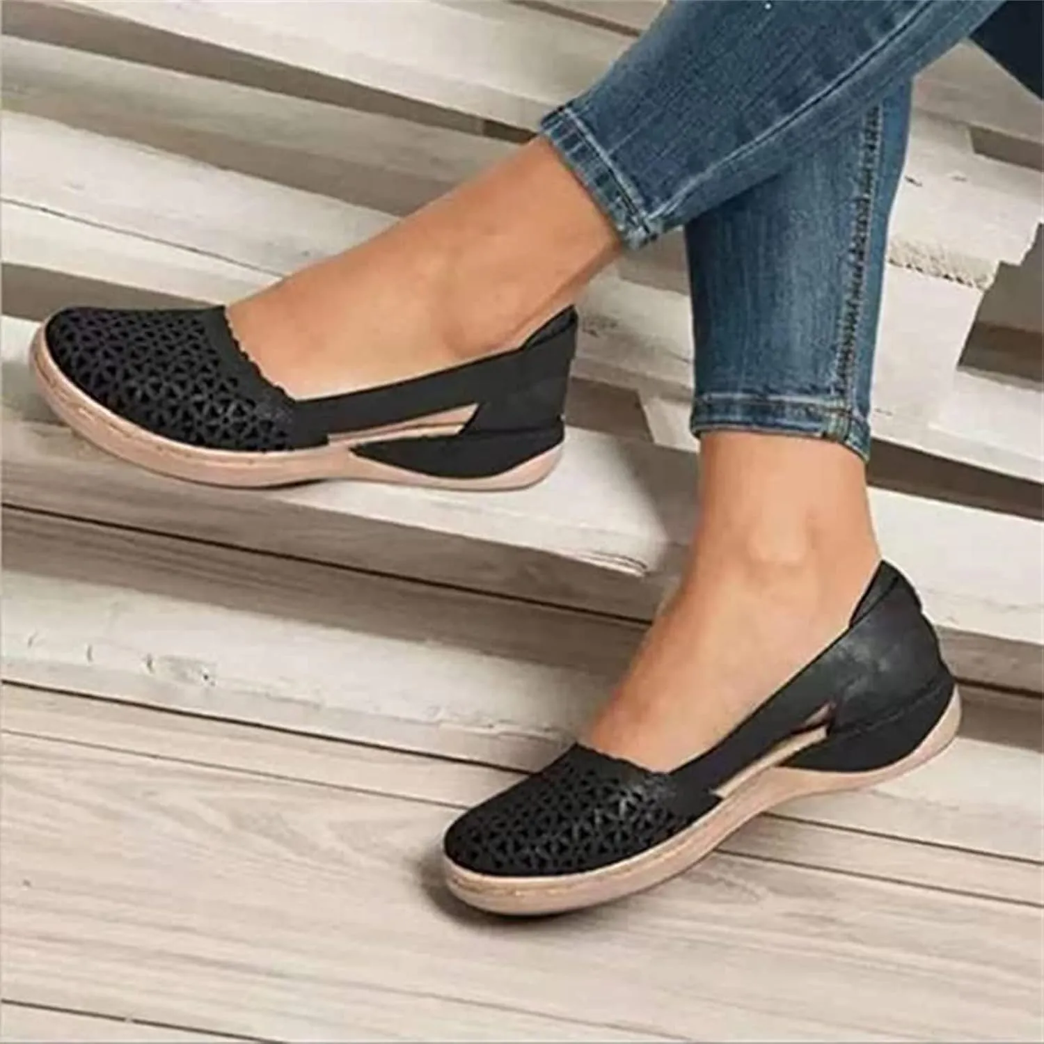 Ladmiple Sneakers For Women Slip On Loafers Comfortable Ladies Fashion Dressy Casual Summer Cute Flats Walking Shoes