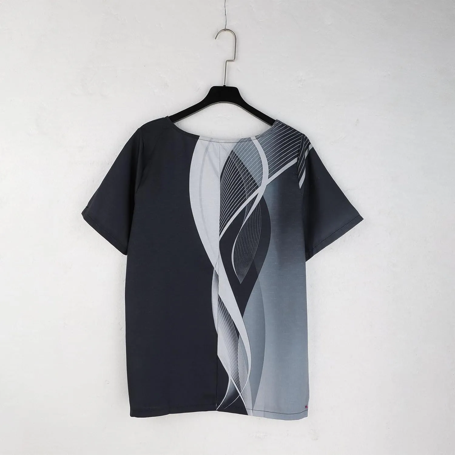 Linen Shirts for Women Summer 2025 Plus Size Crewneck Short Sleeve Blouses Loose Casual Fashion Printed Boho Tops