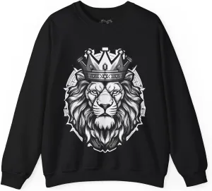 Lion Graphic Sweatshirt, Matching Sneaker Tee, Cool Dad Gift, Heavy Blend Crewneck, Boyfriend Birthday, Crown Shirt