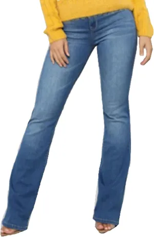 Maiyifu-GJ Women's Retro Mid Rise Boot Cut Jeans Slimming Stretch Juniors Denim Pants Sexy Slim Fit Wide Leg Jean Trouser