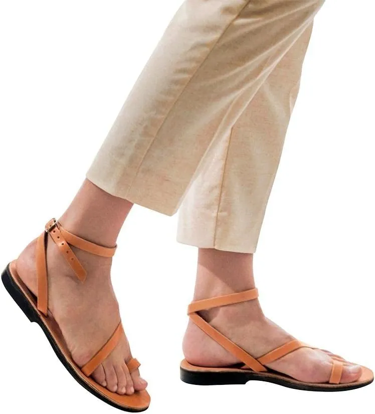 Mara - Leather Thin Ankle Strap Sandal - Womens Sandals