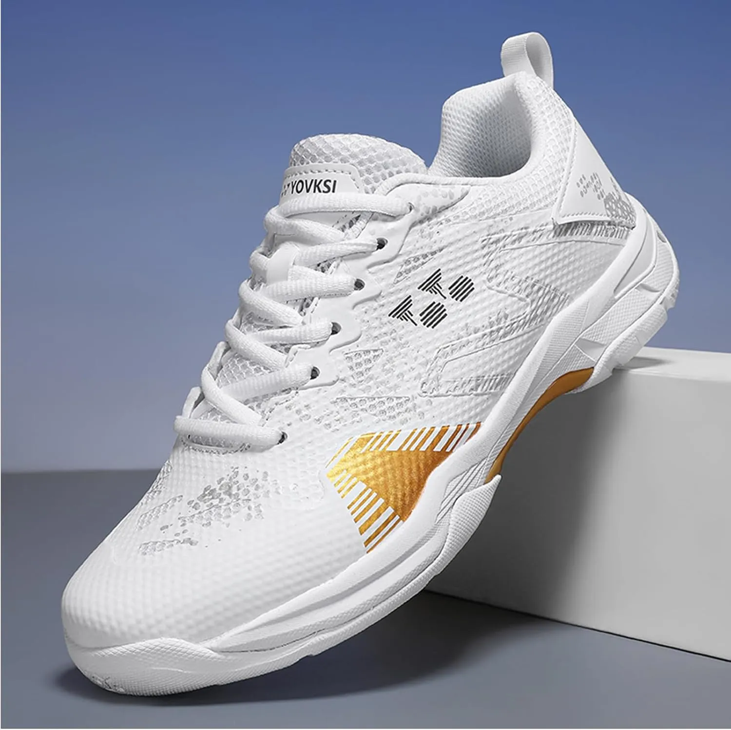 Men's Badminton Shoes Comfortable Indoor Tennis Sneakers Durable Non-Slip for Table Tennis Pickleball Training