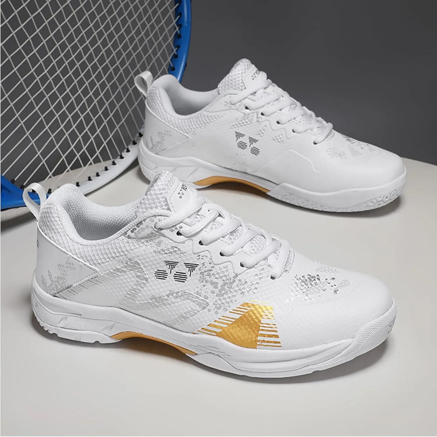 Men's Badminton Shoes Comfortable Indoor Tennis Sneakers Durable Non-Slip for Table Tennis Pickleball Training