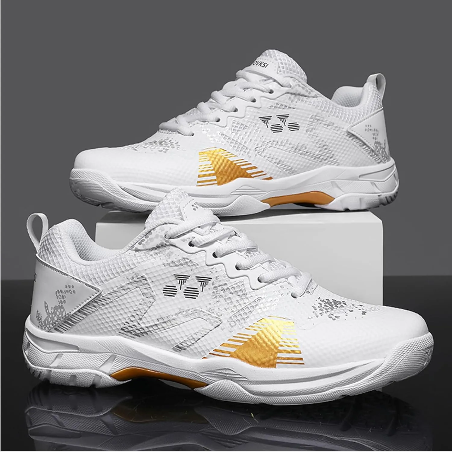 Men's Badminton Shoes Comfortable Indoor Tennis Sneakers Durable Non-Slip for Table Tennis Pickleball Training