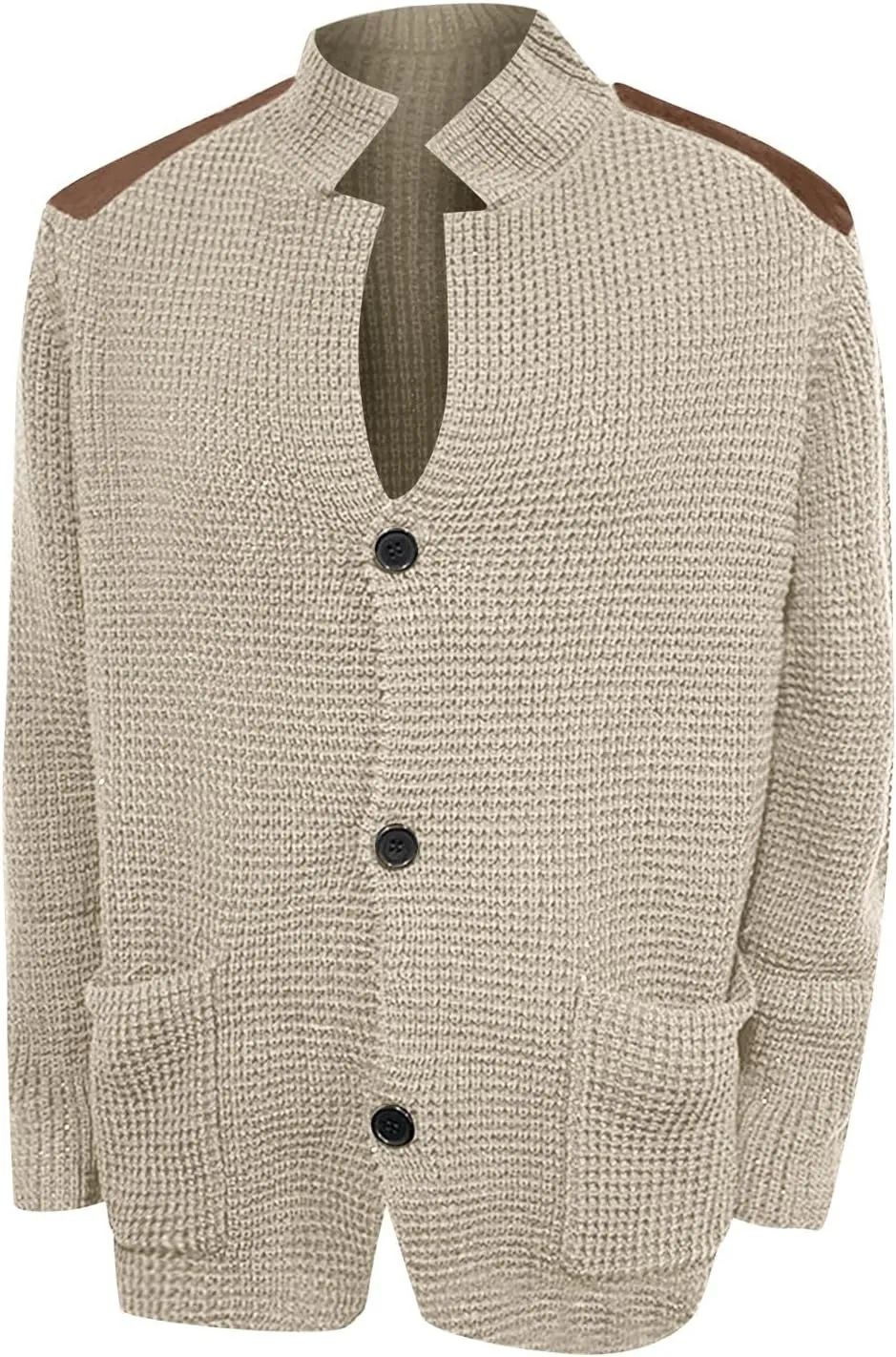 Mens Cardigan Sweaters with Buttons Oversized Long Sleeve Pullover Sweater Fashion Big and Tall Cable Knit Dress Sweater
