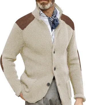 Mens Cardigan Sweaters with Buttons Oversized Long Sleeve Pullover Sweater Fashion Big and Tall Cable Knit Dress Sweater