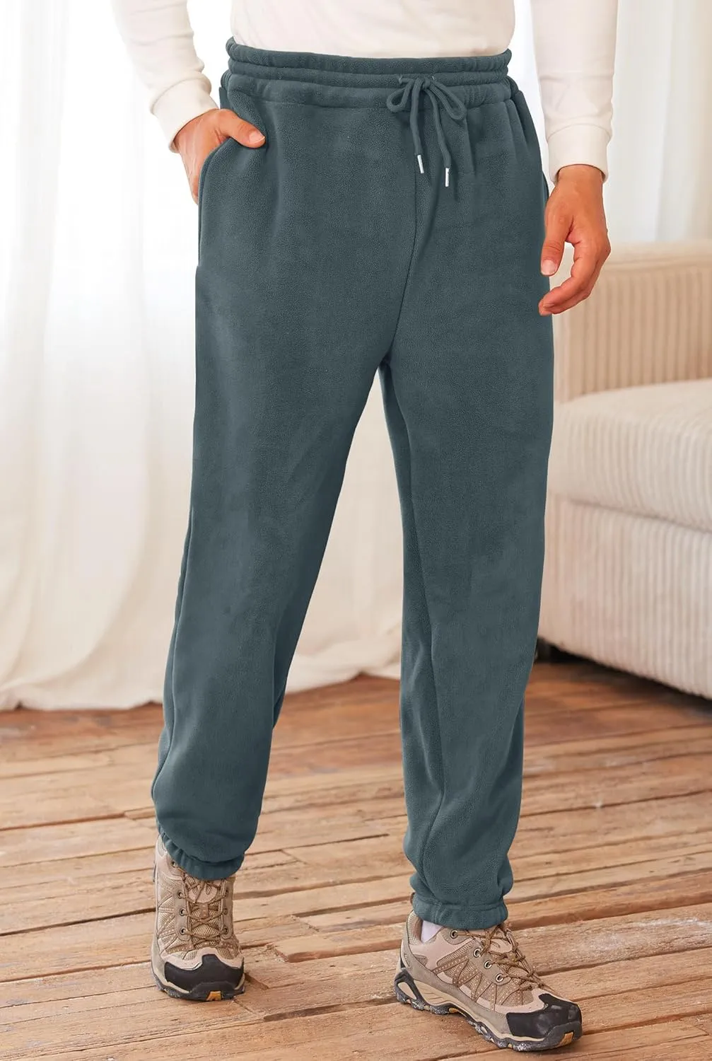 Men's Fleece Lined Sherpa Sweatpants Active Running Joggers with Pockets (S-2XL)